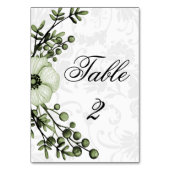 Elegante Boho Green en Damask bruiloft Kaart (Voorkant)