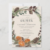 Elegante Boho Greenery Citrus Herfst Trouwdouche Kaart (Voorkant)