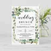 Elegante boho groene succulente gebloemde trouw kaart (Staand voorkant)