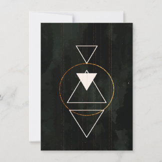 Elegante Boho Heilige Geometrie Gouden Cirkel Drie Kaart