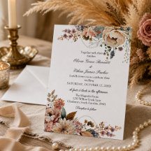 Elegante Boho Herfst Bloemige Bruiloft