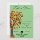 Elegante Boho Herfst in Love Tree Sage Herfstbruil Kaart (Voorkant)