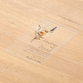 Elegante boho herfst wilde bloemen Bruiloft Acryl Uitnodigingen (Laagn)