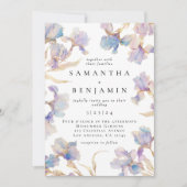 Elegante Boho Iris All In One Trouwkaart Kaart (Voorkant)