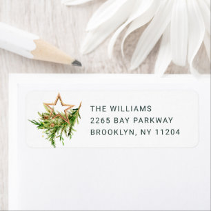 Elegante Boho Kerstmis Samenstelling Retouradres Etiket
