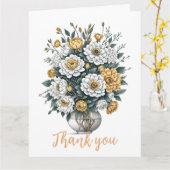 Elegante Boho kunstbloem in een vaas dank u Kaart (Gele Bloem)