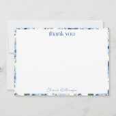 Elegante Boho Lichtblauwe Aquarel Aangepaste Bruid Bedankkaart (Voorkant)