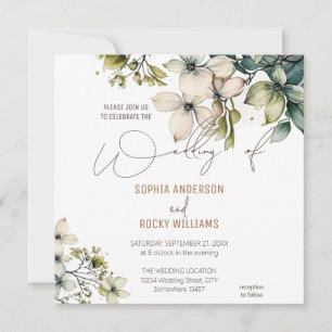 Elegante Boho Lieve Wilde Bloem Bloemrijke trouwka Kaart