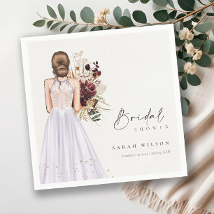 Elegante Boho Lila Trouwjurk Bruidsbeurt Servet