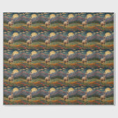 Elegante boho llama alpaca  landschap cadeaupapier (Vlak)