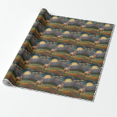 Elegante boho llama alpaca  landschap cadeaupapier (Uitgerold)