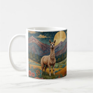 Elegante boho llama alpaca  landschap koffiemok