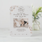 Elegante Boho Moderne Bewaar de datum Save The Date (Staand voorkant)