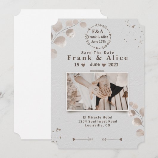 Elegante Boho Moderne Bewaar de datum Save The Date (Voorkant / Achterkant)