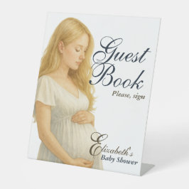 Elegante Boho Mom wordt gastenboek Reclamebord Met Voetstuk