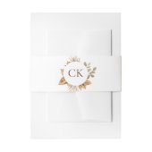 Elegante Boho Neutral Bloemen Monogram Huwelijk Uitnodigingen Wikkel (Voorkant Voorbeeld)