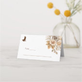 Elegante Boho Neutral Bloemen Trouwtafel Nummer (Voorkant)