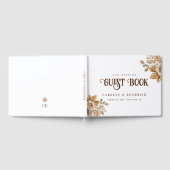 Elegante Boho Neutral Floral accenten bruiloft Gastenboek (Volledig)