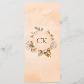 Elegante Boho Neutral Floral Accents Trouwmenu's Menu (Achterkant)