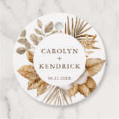 Elegante Boho Neutral Floral Wedding Bedankt Bedankjes Labels (Voorkant)