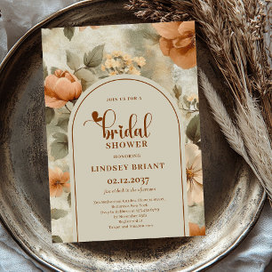Elegante Boho Neutrale Kleuren Ivoor Salie Bloemen Kaart