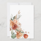 Elegante Boho Oranje Bloemdoop doop doop Kaart (Achterkant)