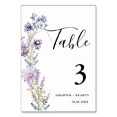 Elegante Boho Paarse Wildflower bruiloft Kaart (Achterkant)