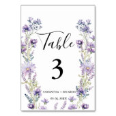 Elegante Boho Paarse Wildflower bruiloft Kaart (Achterkant)