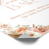 Elegante Boho Pampas Gras Bloemstaaf Poster (Hoek)