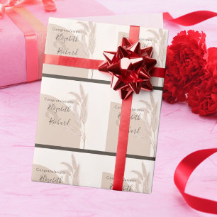 Elegante Boho Pampas Gras Moderne Trouwdag Cadeaupapier