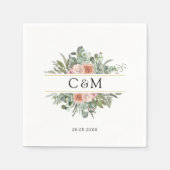 Elegante Boho Pastel Eucalyptus Servet (Voorkant)