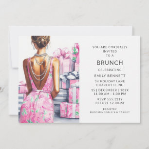 Elegante Boho Pink Brunch Kaart