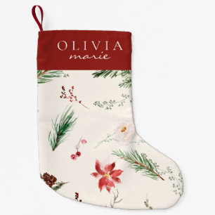 Elegante Boho Poinsettia Pijnboom Hulst Namen Kleine Kerstsok