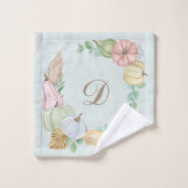 Elegante Boho Pompoen pampas gras Gepersonaliseerd Bad Handdoek (Wasdoekje)