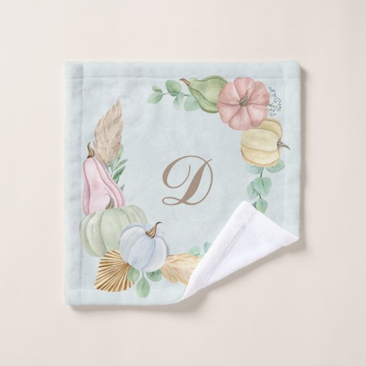 Elegante Boho Pompoen pampas gras Gepersonaliseerd Bad Handdoek (Wasdoekje)