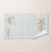 Elegante Boho Pompoen pampas gras Gepersonaliseerd Bad Handdoek (Handdoek)