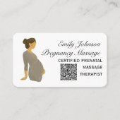 Elegante Boho Prenatale Massage Therapeut QR Code Visitekaartje (Voorkant)