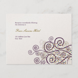 Elégante Boho Purple Spirales Mariage Carte de réc