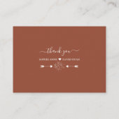 Elegante Boho QR Code Terracotta Bruiloft Website Informatiekaartje (Achterkant)