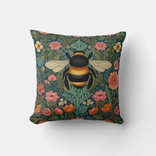 Elegante boho retro hommel lente bloemen kussen