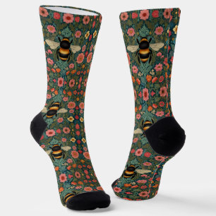Elegante boho retro hommel lente bloemen sokken