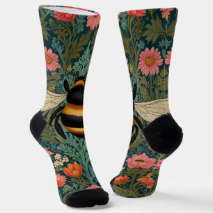 Elegante boho retro hommel lente bloemen sokken
