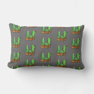 Elegante boho roze bloeiende cactussen vetplanten kussen