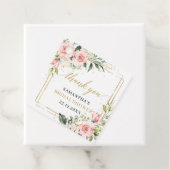 Elegante boho roze en gouden groen Boho Bruiloftsb Bedankjes Labels (In situ)