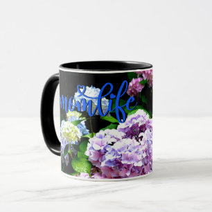 Elegante boho roze paarse blauw bloemen hortensia' mok