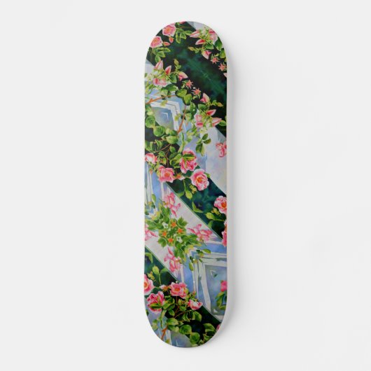 Elegante boho Roze rode waterverf rozen Skateboard (Voorkant)