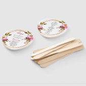 Elegante Boho Roze Roze Bloemige Trouwceremonie Handwaaier (Niet-gemonteerd)