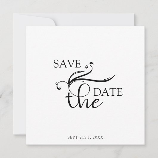 Elegante Boho Script Trouwfoto Save the Date (Voorkant)