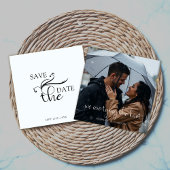 Elegante Boho Script Trouwfoto Save the Date
