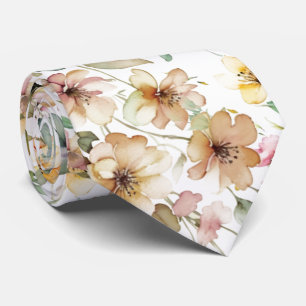 Elegante Boho stoffige Oranje Waterverf Wildflower Stropdas